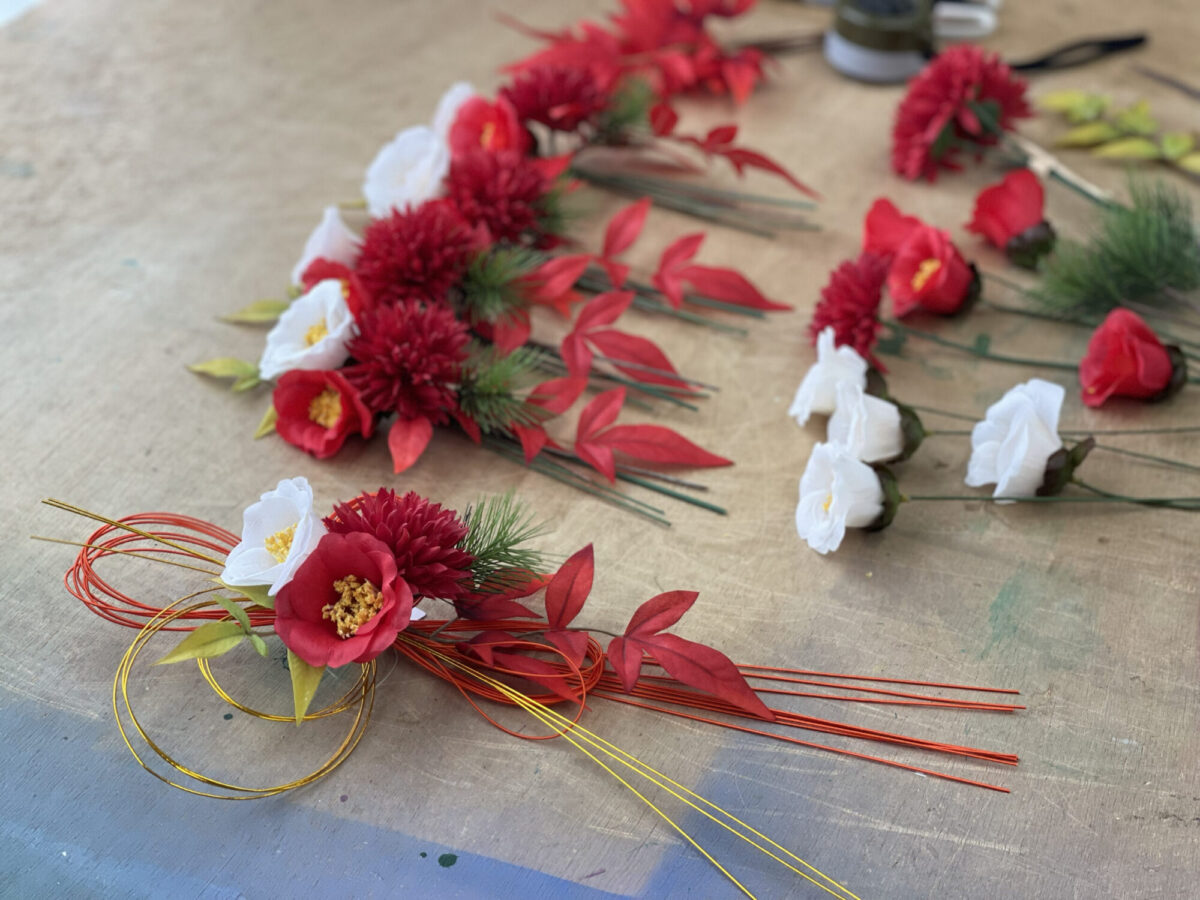お正⽉アレンジ制作の裏側をご紹介！