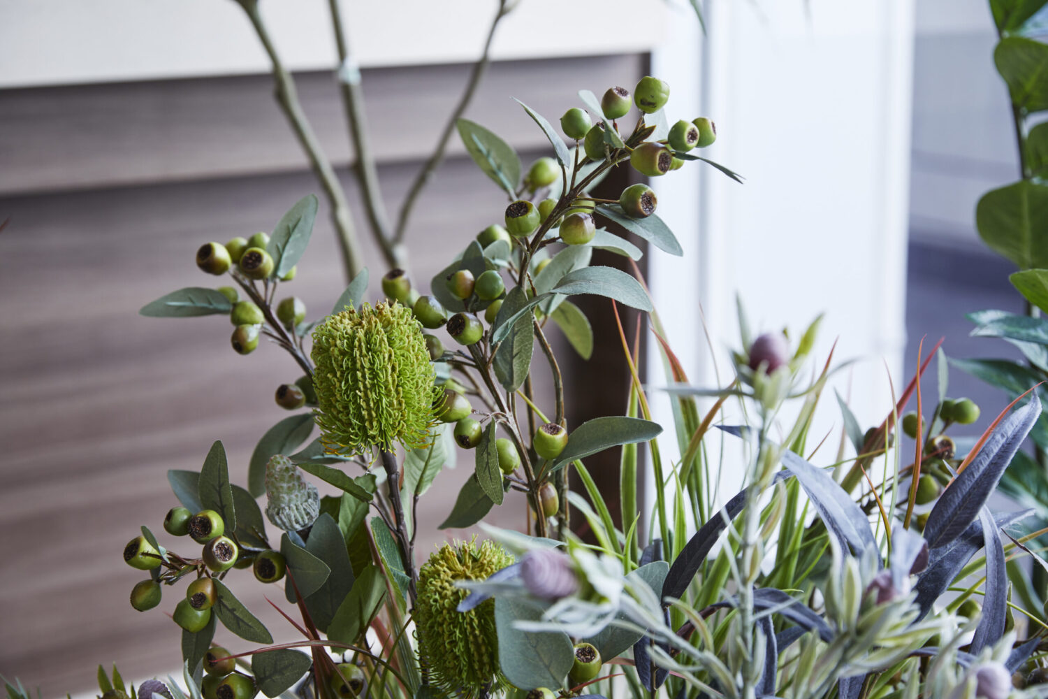 造花オージーグリーンのアップ